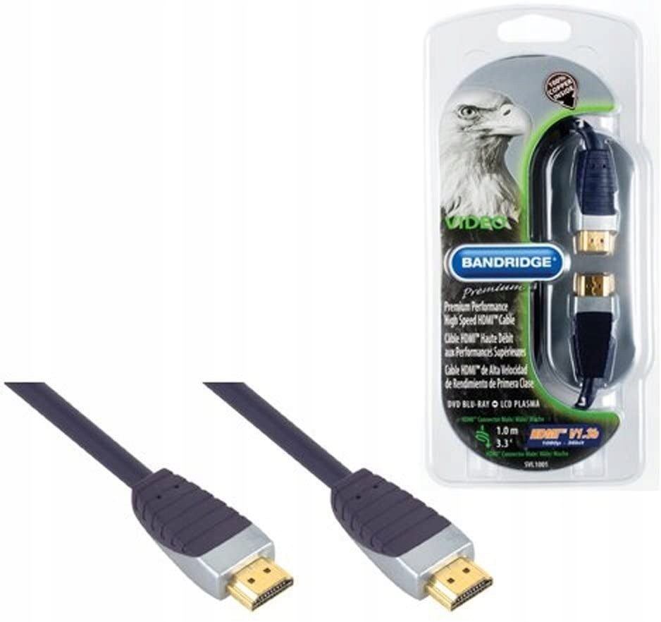 KABEL HDMI PREMIUM BANDRIDGE SVL1001 POZŁACANY 1M