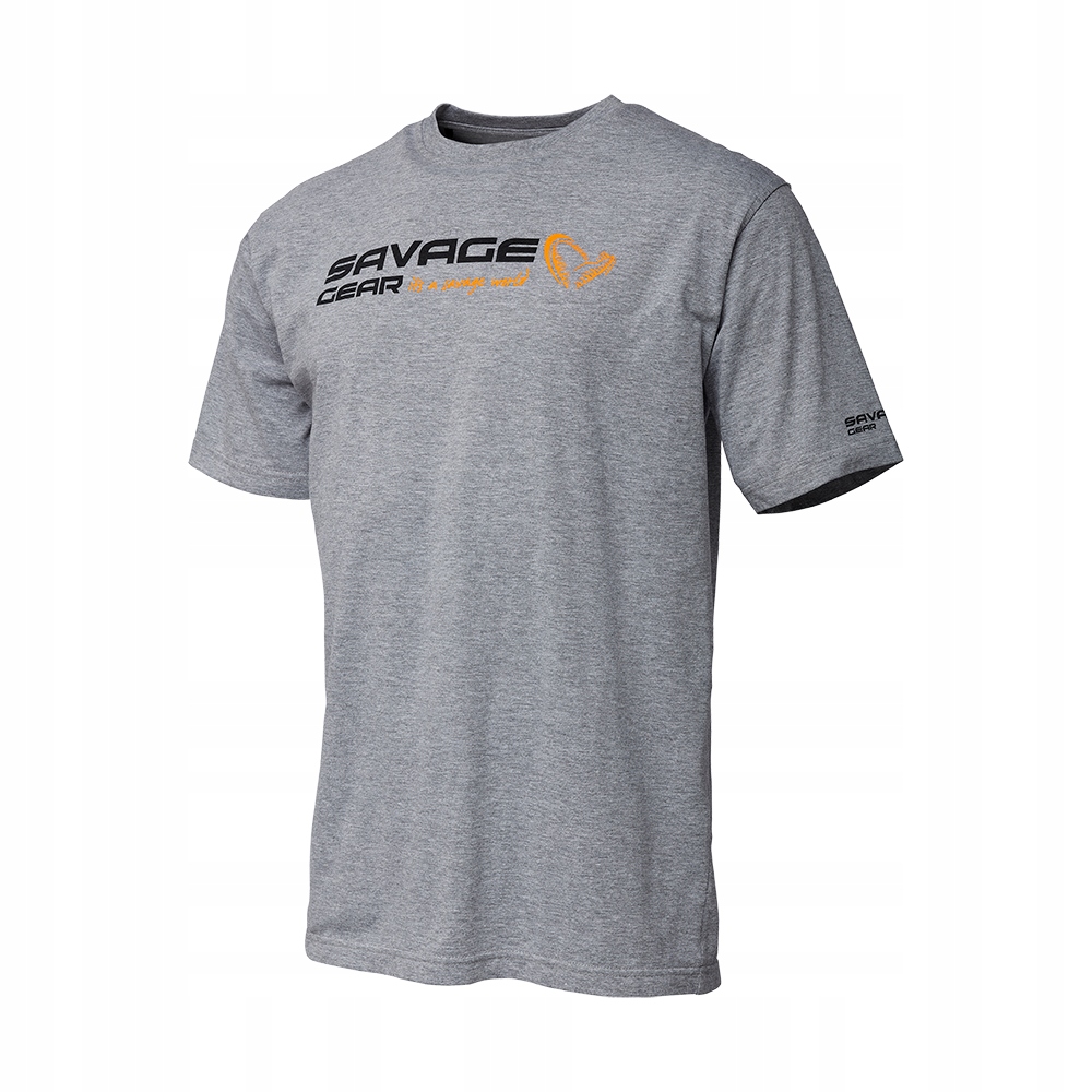 Koszulka Savage Gear Logo L Grey Melange