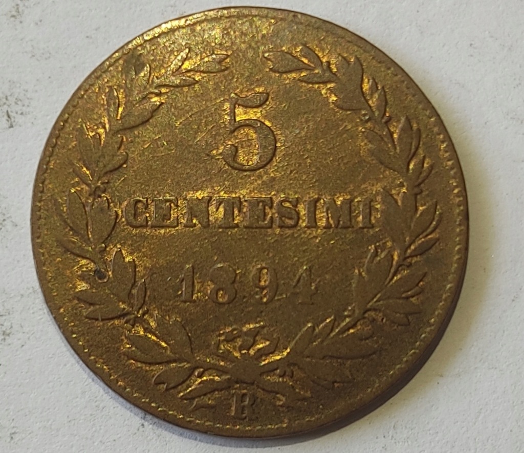 moneta San Marino 5 centimes 1894