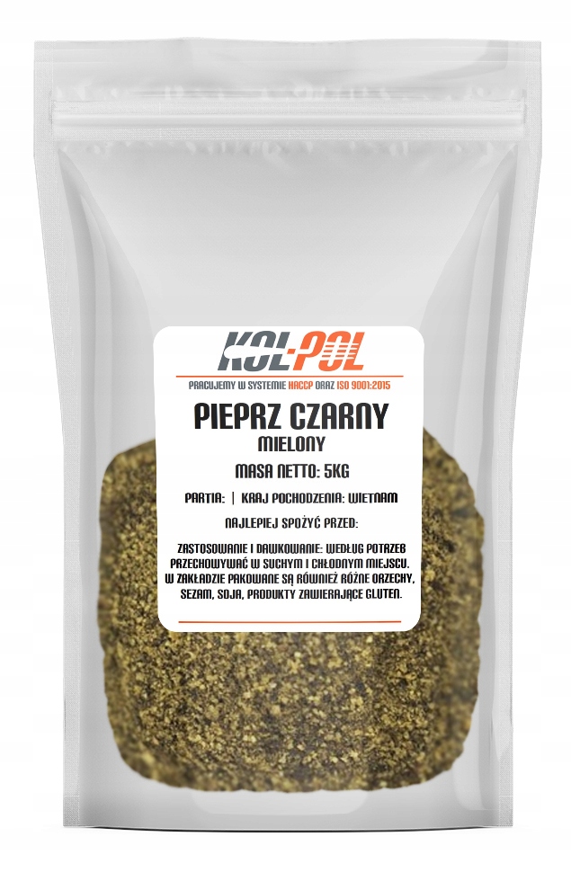 PIEPRZ CZARNY MIELONY 5kg Aromatyczny naturalny