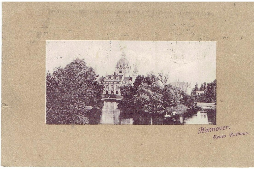 Niemcy - Hanower - Nowy Ratusz w ramce - 1912 r