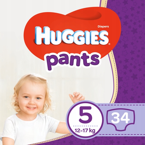 HUGGIES Pieluchomajtki Pants 5 (12-17kg) 34 szt