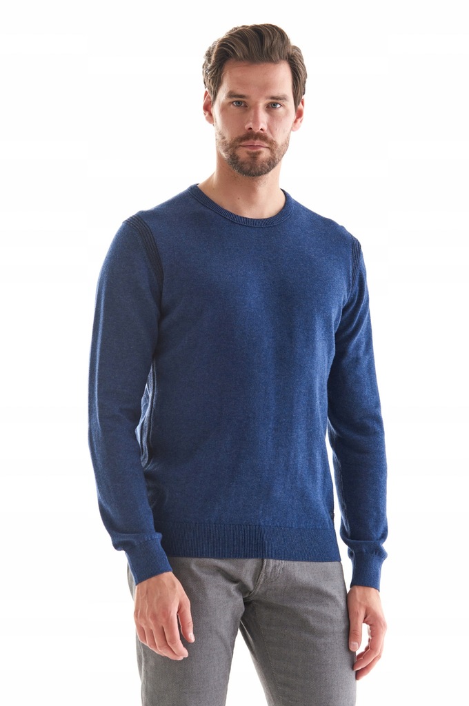 Sweter Gładki Niebieski Pierre Cardin 4XL