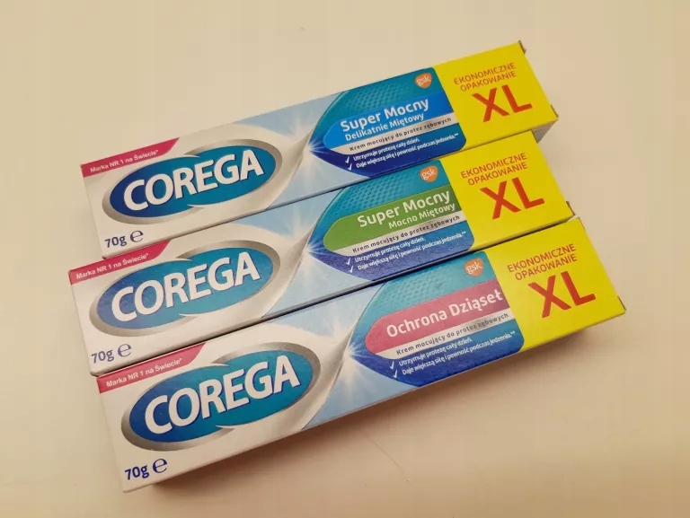 COREGA KLEJ DO PROTEZ ZESTAW 3 SZTUKI/ RÓŻNE SMAK - 12237213805