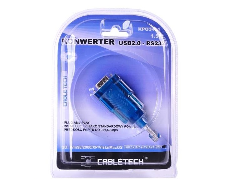 Kabel konwerter USB 2.0 - RS232 DB9M