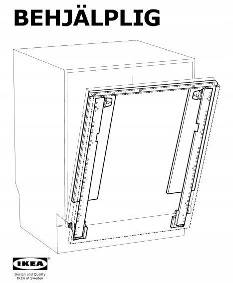 Zawias Ikea behjälplig do frontów zmywarek