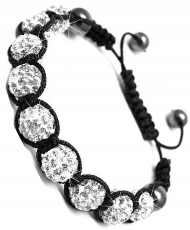 Bransoletka z cyrkoniami damska crystal pleciona SHAMBALLA cyrkonie
