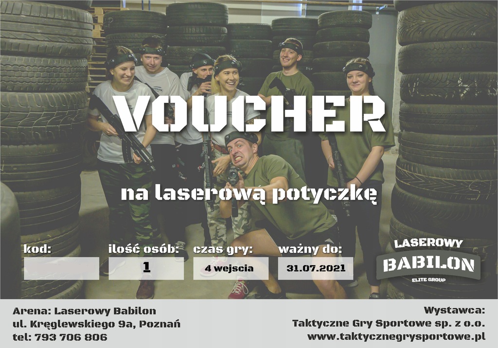 Voucher na laserową potyczkę w Laserowym Babilonie