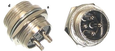 Złącze mikrofonowe 4pin gniazdo męskie na obudowę