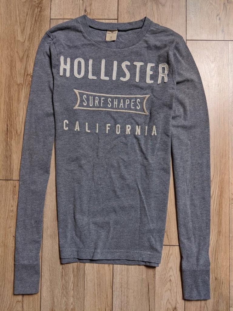 Hollister by Abercrombie szara longsleeve surf S M