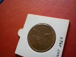 Anglia 1 penny 1967r - Elżbieta I w holderku
