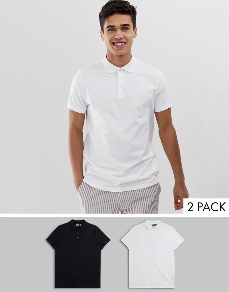 ASOS__XDJ KOSZULKA POLO MĘSKA 2 PACK__XXS