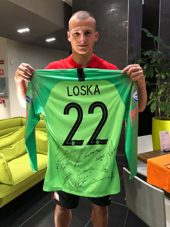 Koszulka Tomasza Loski Polska - Belgia u21 podpisy