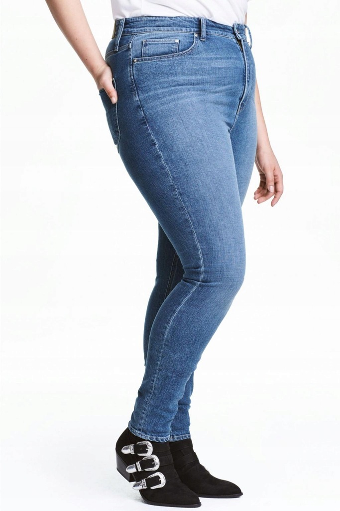 03F128 H&M__MJ9 SPODNIE JEANS WYSOKI STAN__S