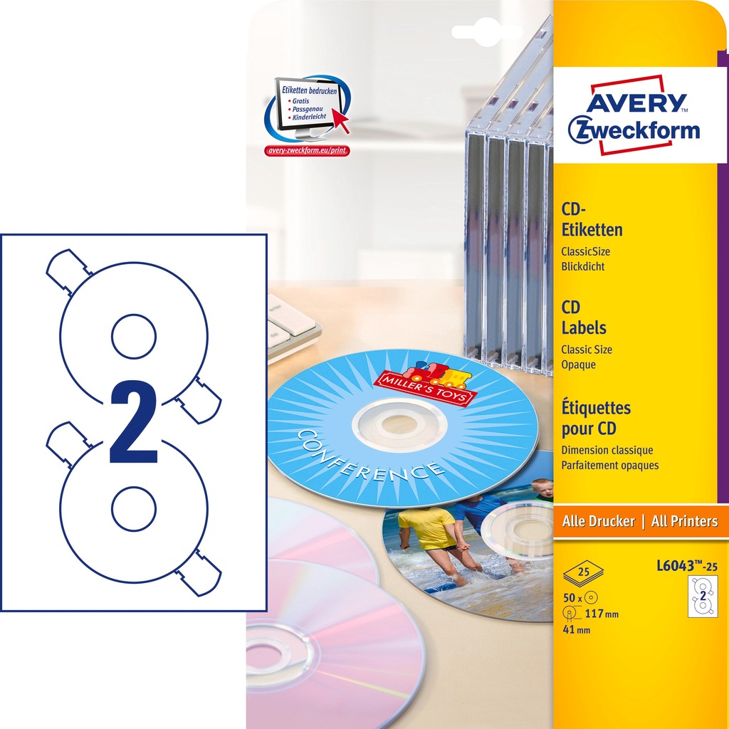 Купить Этикетки для компакт-дисков 117 мм, белые, 25 листов/упак.: отзывы, фото, характеристики в интерне-магазине Aredi.ru