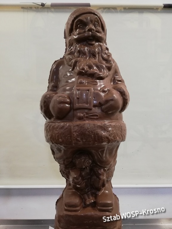 Unikatowy czekoladowy 10kg Św. Mikołaj dla WOŚP