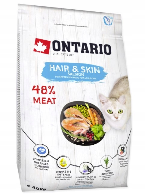 Ontario Karma dla Kota Cat Hair & Skin 0,4kg