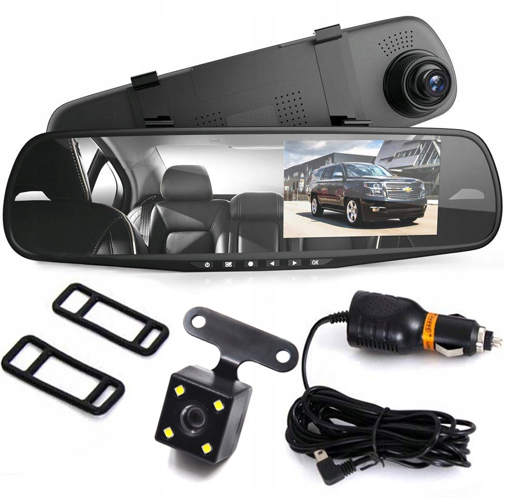 REJESTRATOR JAZDY KAMERA COFANIA W LUSTERKU HD - 8155458571 - oficjalne