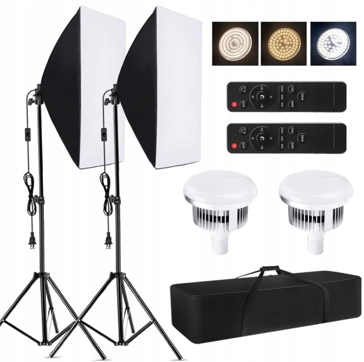 Komplet 2 lamp SOFTBOX 50x70 Andoer 85 W LED Light