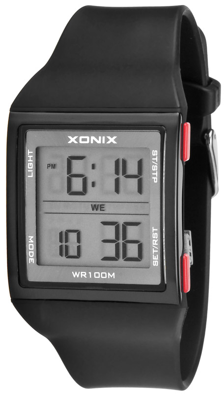 Męski Zegarek XONIX WR100m z Dużym Czytelnym LCD