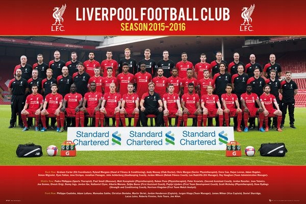 Drużyna FC Liverpool 2015/2016 plakat 61x91,5 cm