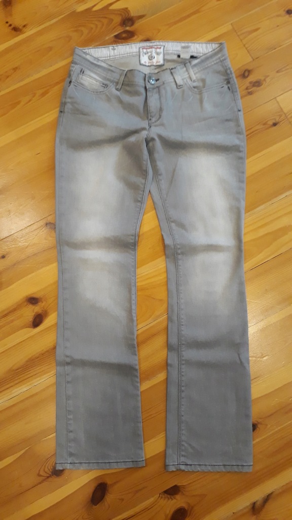 Next szare spodnie jeansowe proste nogawki 40