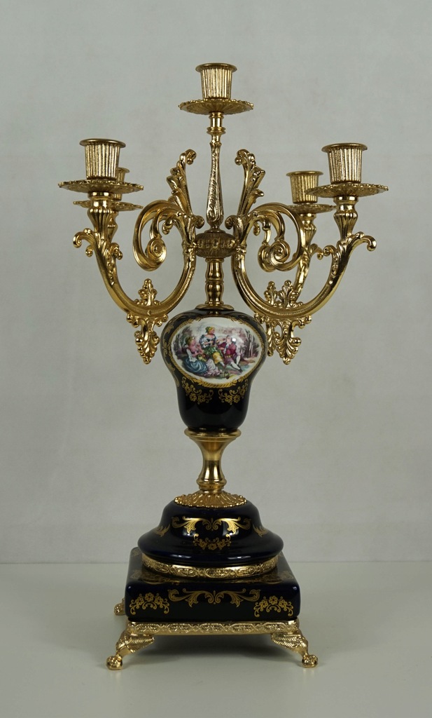 Duży pałacowy świecznik z Włoch porcelana ALFA