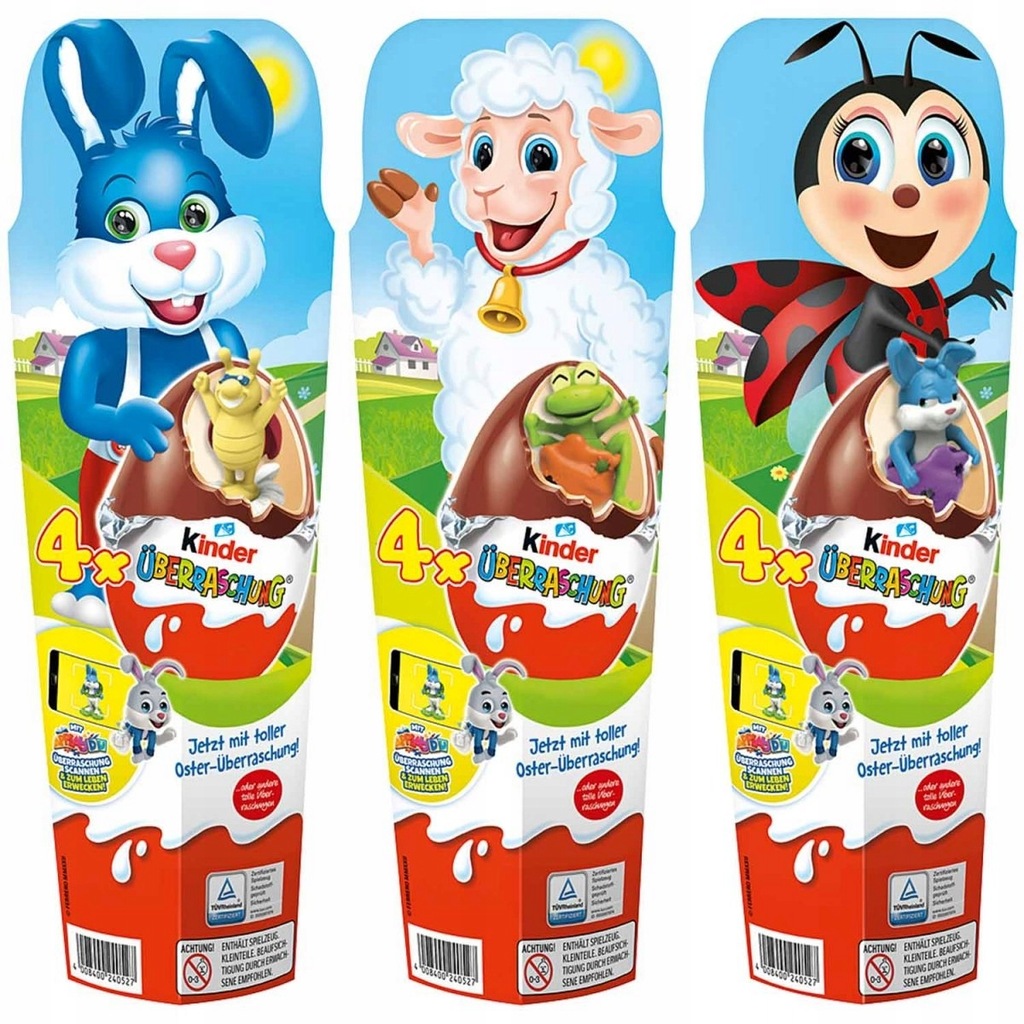 Kinder Wielkanocne Jajka Niespodzianki 4szt