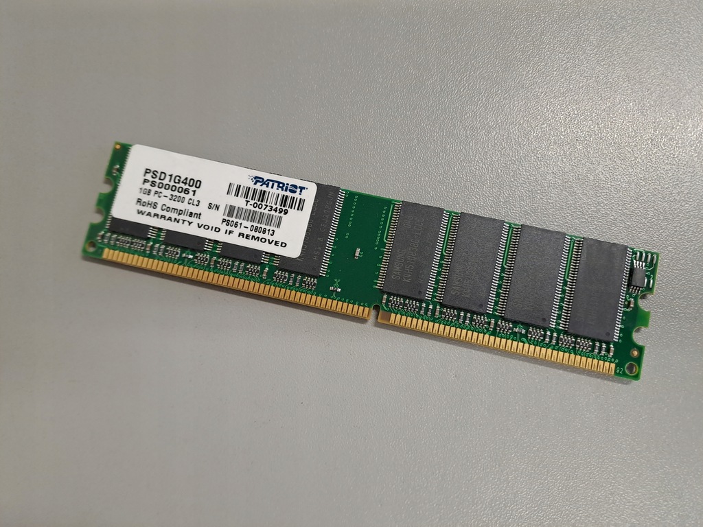 Pamięć Patriot 1GB DDR 400MHz PSD1G400 PS000061