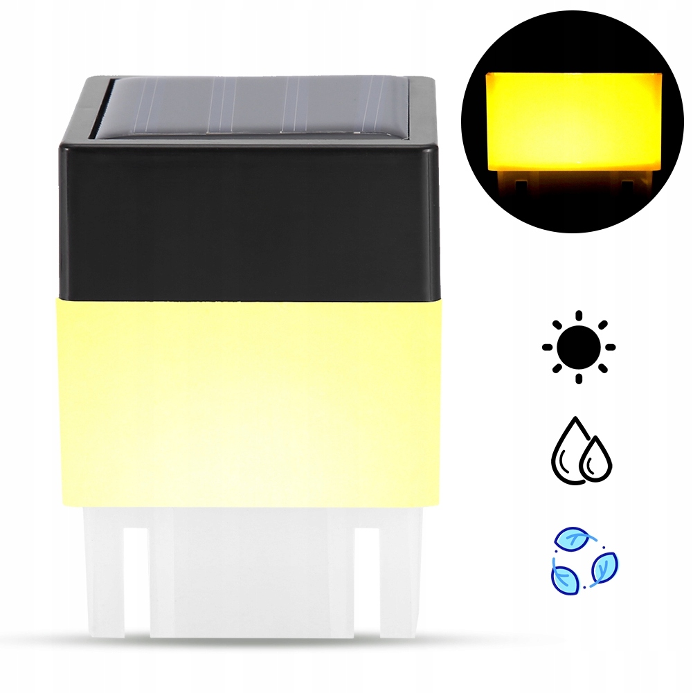 Kwadratowe ciepłe białe światło LED zasilane