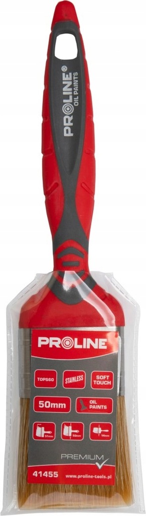 Pędzel płaski premium 20mm,rączka 2k-tpr,ss,olej,proline