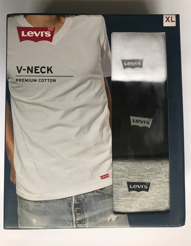 Podkoszulki męskie LEVI’S XL 3 pak