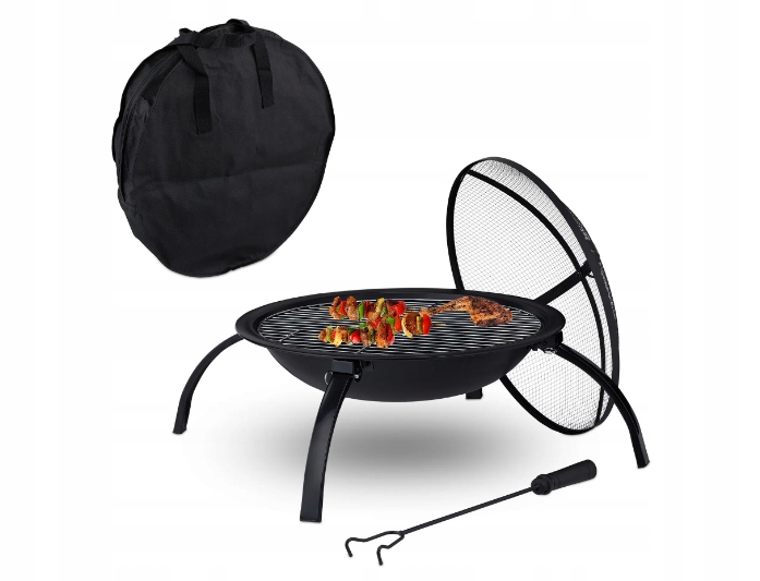 Palenisko ogrodowe 84 cm dł. 84 cm Grill RelaxDays Kosz Misa Paleniskowa