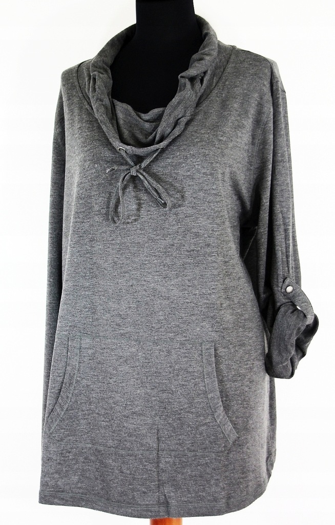 Bluza-Sweatshitr popiel z golfem R 44/46