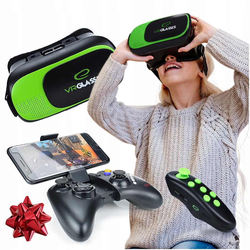 Okulary VR GOGLE do filmów gier na telefon+PILOT