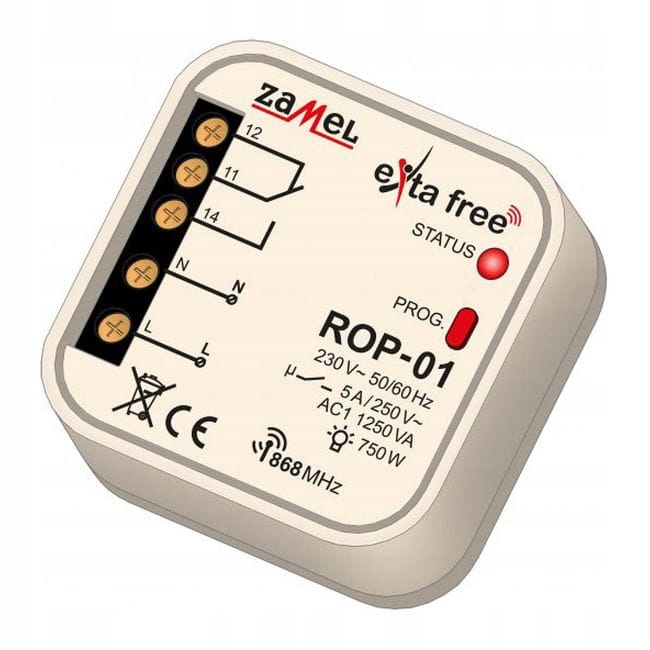 Radiowy odbiornik Zamel ROP-01 podtynkowy 1-kanało