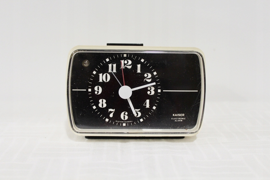 Kaiser, stary zegar/budzik z alarmem, bateria FiaF