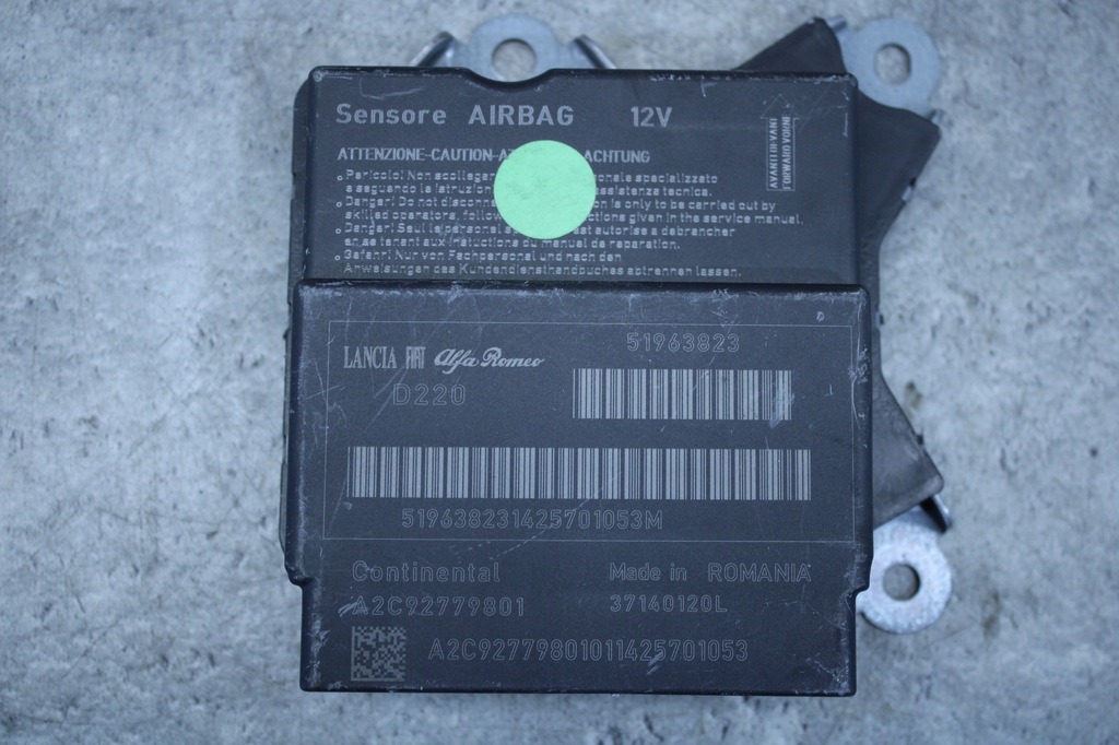 CENTRALKA SENSOR AIRBAG FIAT PUNTO PO 2012 12061971036 oficjalne