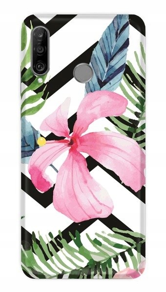 Case ETUI RÓŻ KWIAT I LIŚCIE do HUAWEI P30 LITE