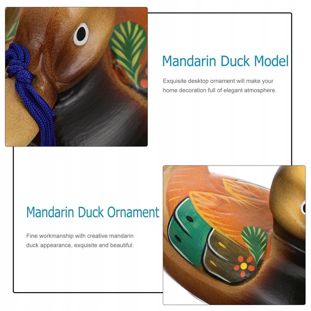 2pcs Mandarin Duck Model Wood Ornaments