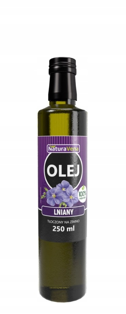 OLEJ LNIANY TŁOCZONY NA ZIMNO 250 ml - NATURAVENA