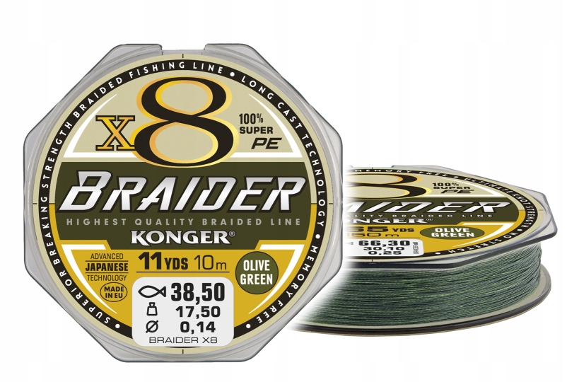 Plecionka Konger Braider X8 0,20mm 10m 55,75kg Z