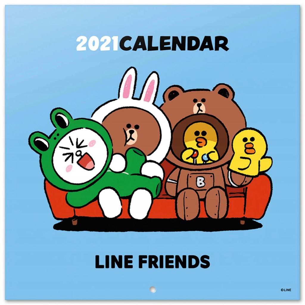 Line Friends kalendarz 2021 ścienny 30x30 cm