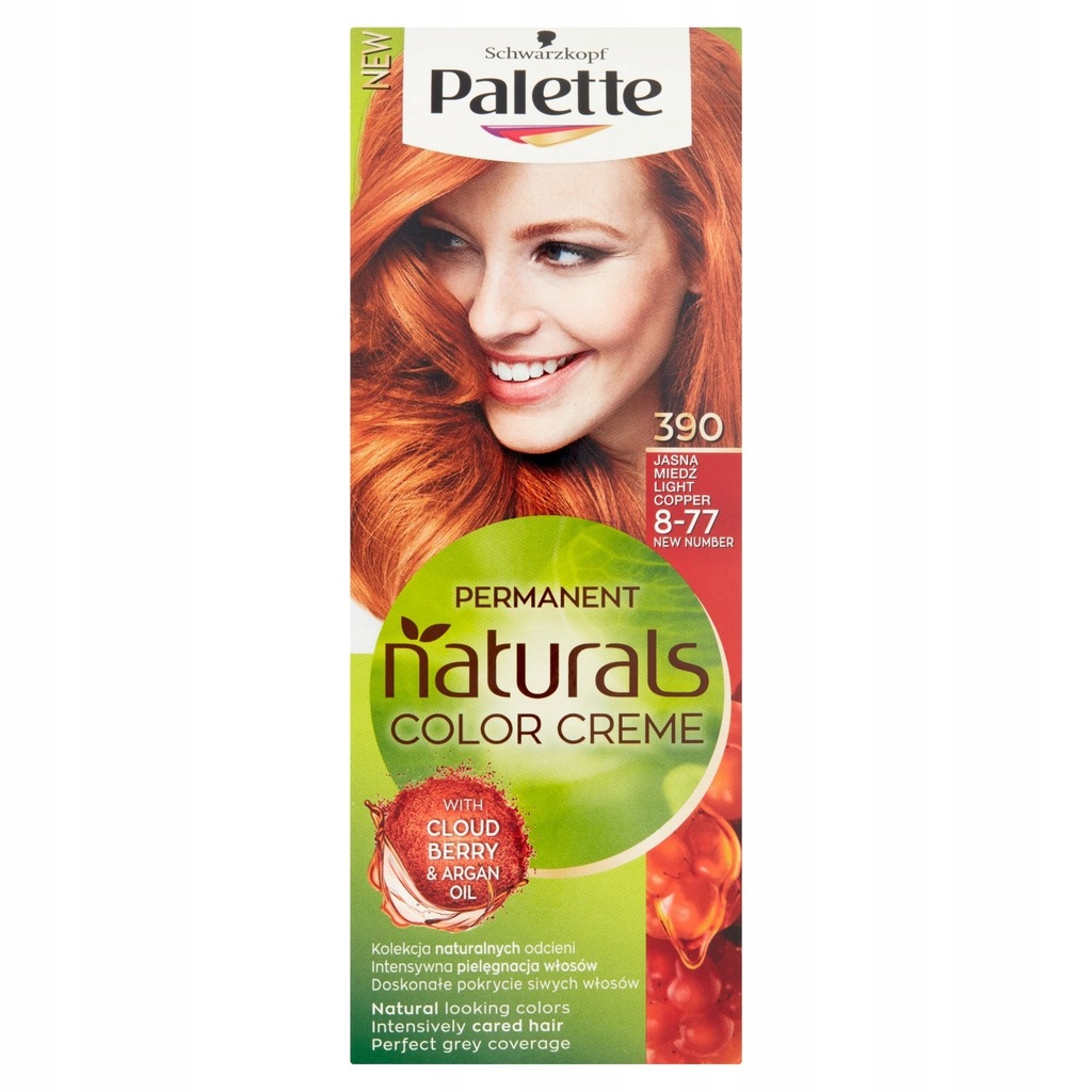 PALETTE NATURALS FARBA DO WŁOSÓW JASNA MIEDŹ 390