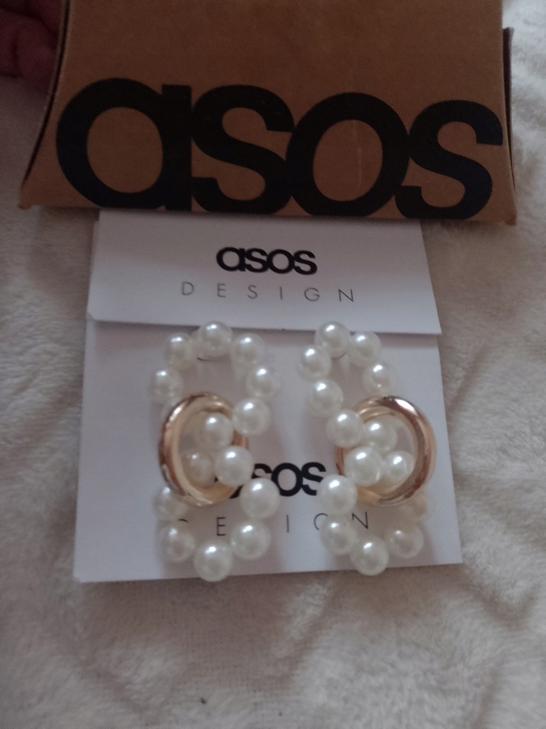 ASOS/Ekskluzywne, perłowe Kolczyki z Londynu, NOWE