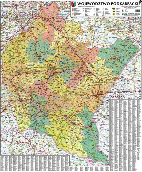 Mapa ścienna Województwo Podkarpackie Podkarpacie