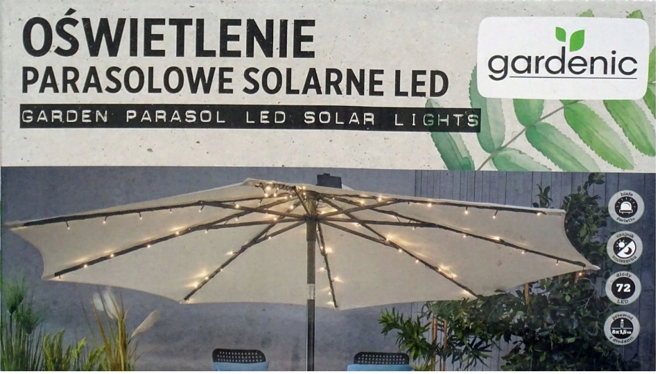 Oświetlenie parasolowe solarne LED gardenic ogród