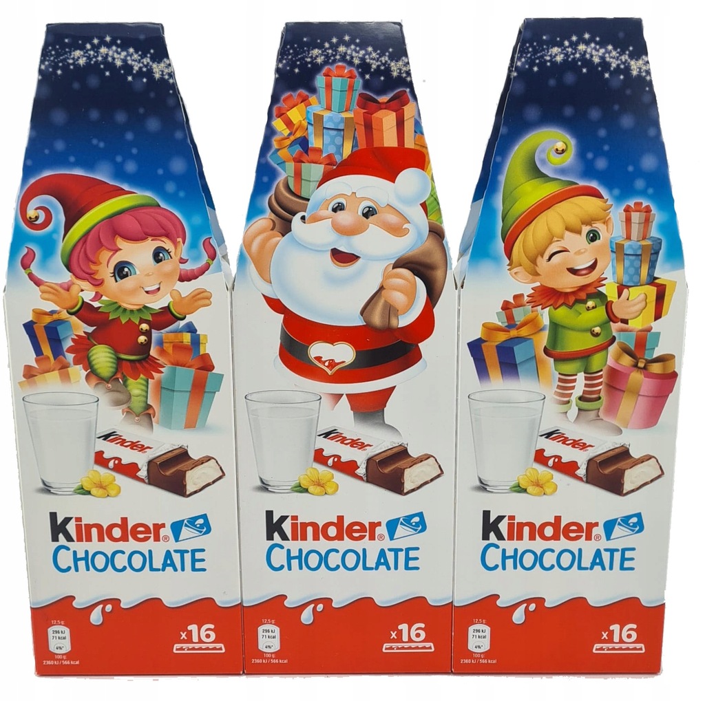 Kinder Chocolate 16 batoników Święta Mikołaj 200g 12843835303