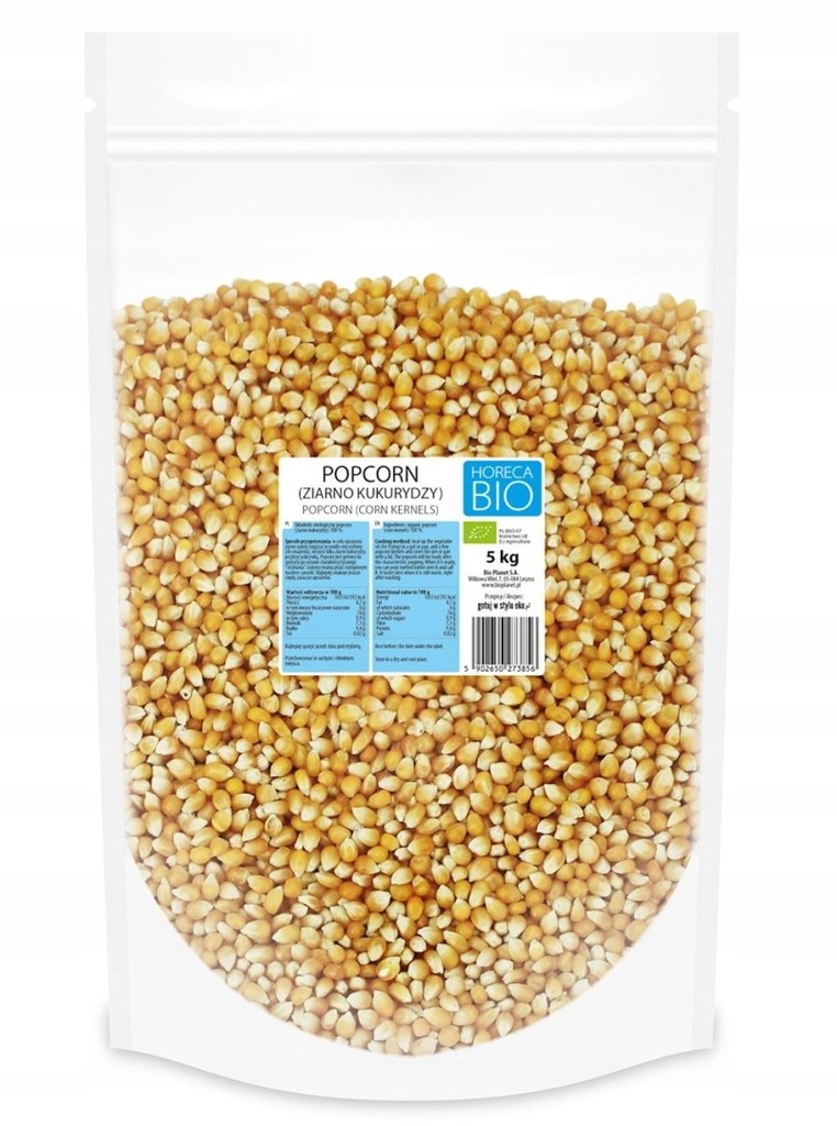 POPCORN (ZIARNO KUKURYDZY) BIO 5 kg - HORECA