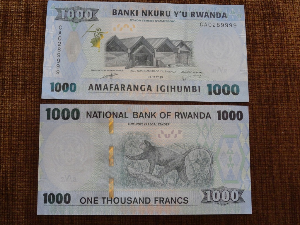 247.RWANDA 1000 FRANKÓW UNC